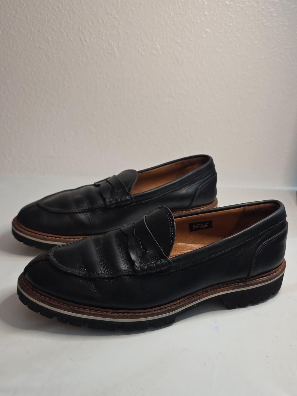 ALLEN EDMONDS FREEPORT WATERPROOF LUGGED LEATHER PENNY LOAFERS MENS 9 VGUC CLEAN
